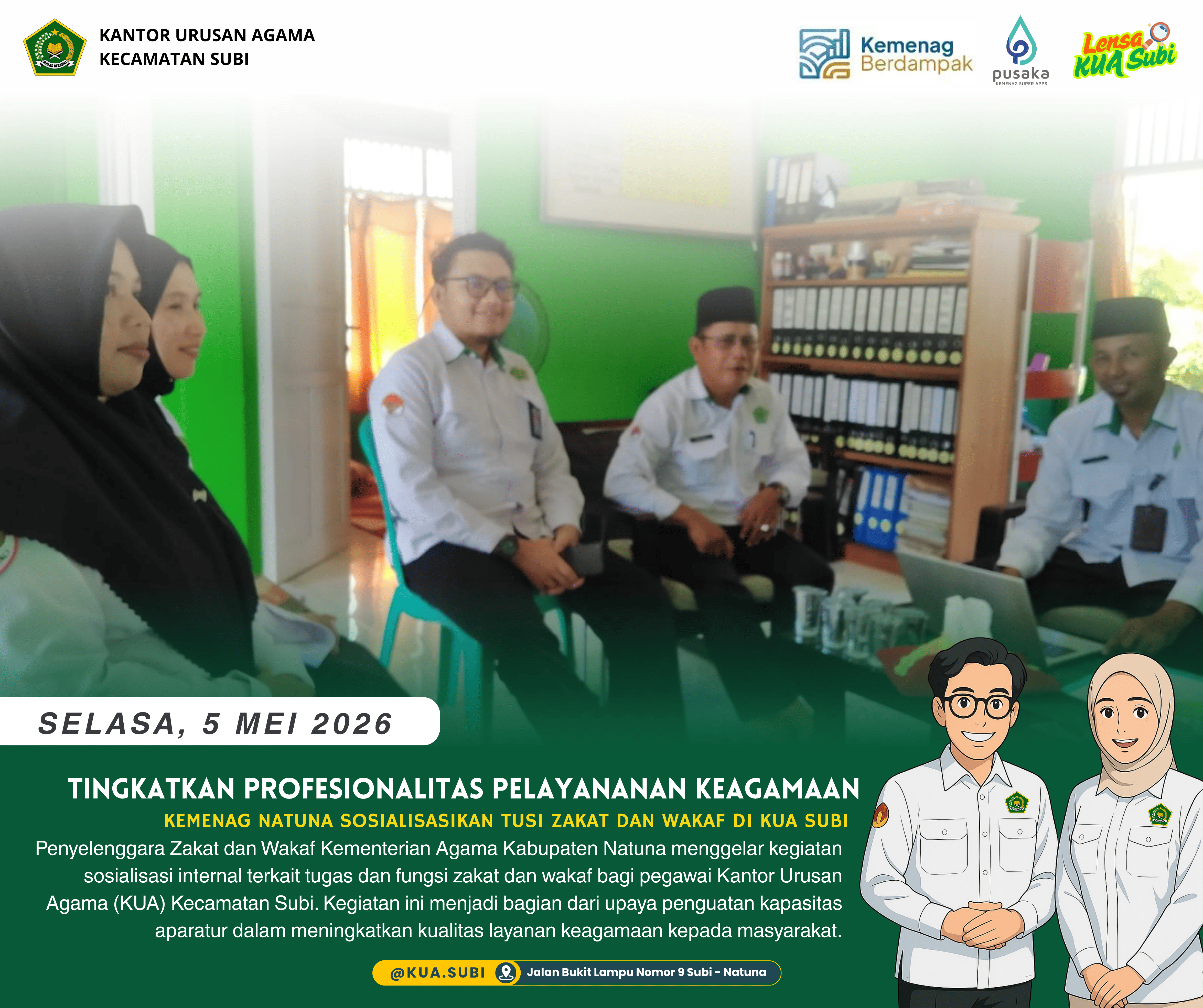 Kemenag Natuna Perkuat SDM KUA Subi, Tugas Zakat dan Wakaf Disosialisasikan